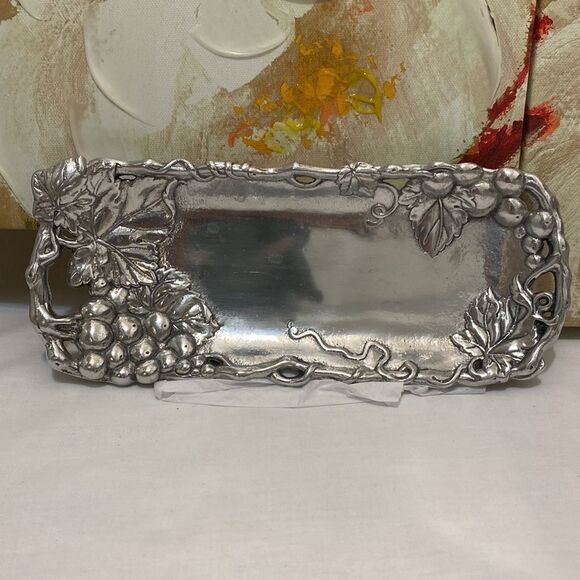 New Arthur Court Butter Dish Grape Silver Tone - Picture 3 of 6